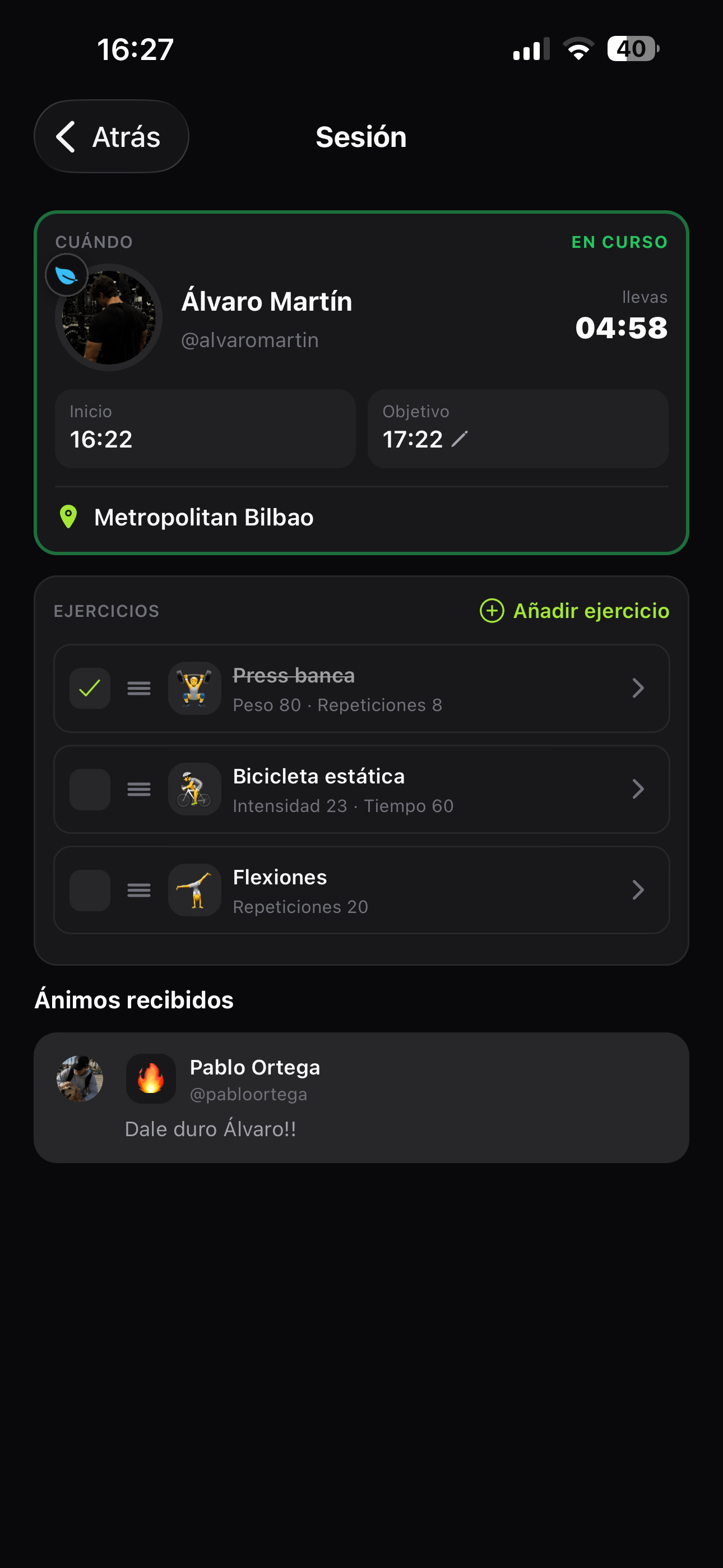 Sesión — El objeto central